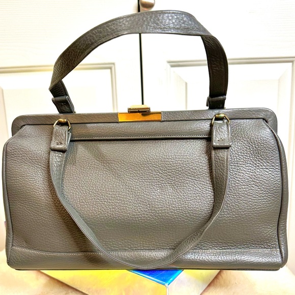 Vintage Merit New York Leather Gray Bag - Picture 2 of 16